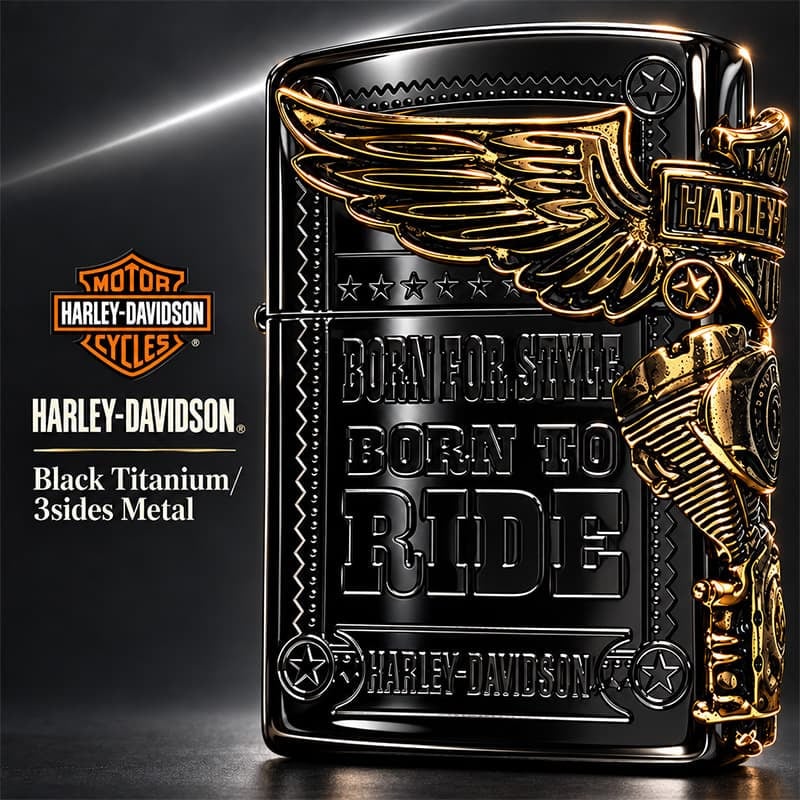 ジッポ ライター ハーレー ダビッドソン ZIPPO ブラック チタン加工 かっこいい 3面大型メタル イーグル HARLEY-DAVIDSON 日本国内限定モデル ジッポー ギフト