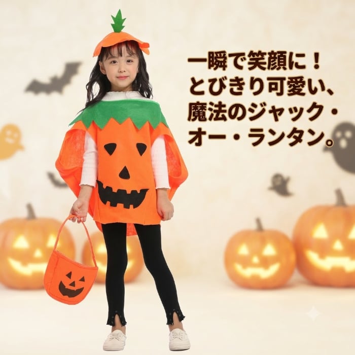 ハロウィン 衣装 子供 かぼちゃ コスプレ 仮装 キッズ 大人サイズ 親子 お揃い パンプキン コスチューム ポンチョ ケープ 家族 ハロウィンパーティー イベント