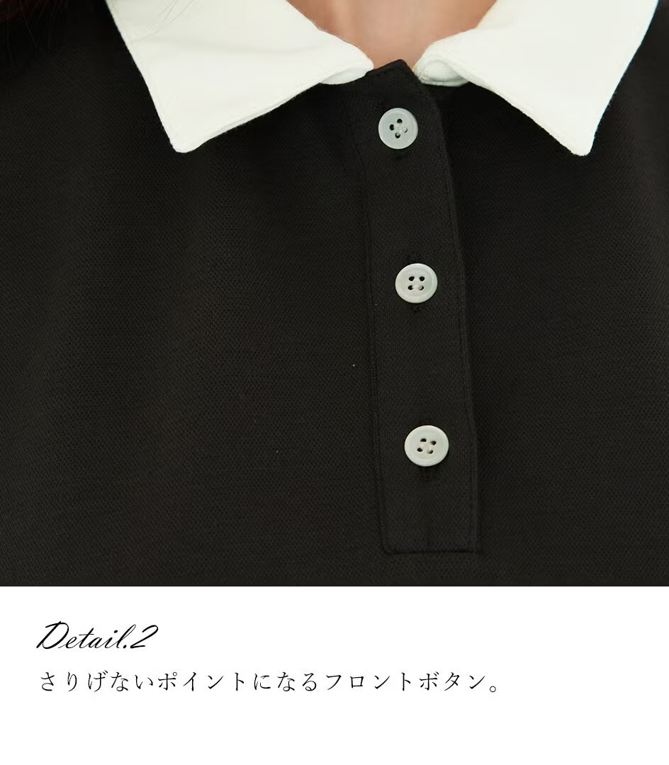 【送料無料】授乳服〈授乳〉ポロカラーワンピース