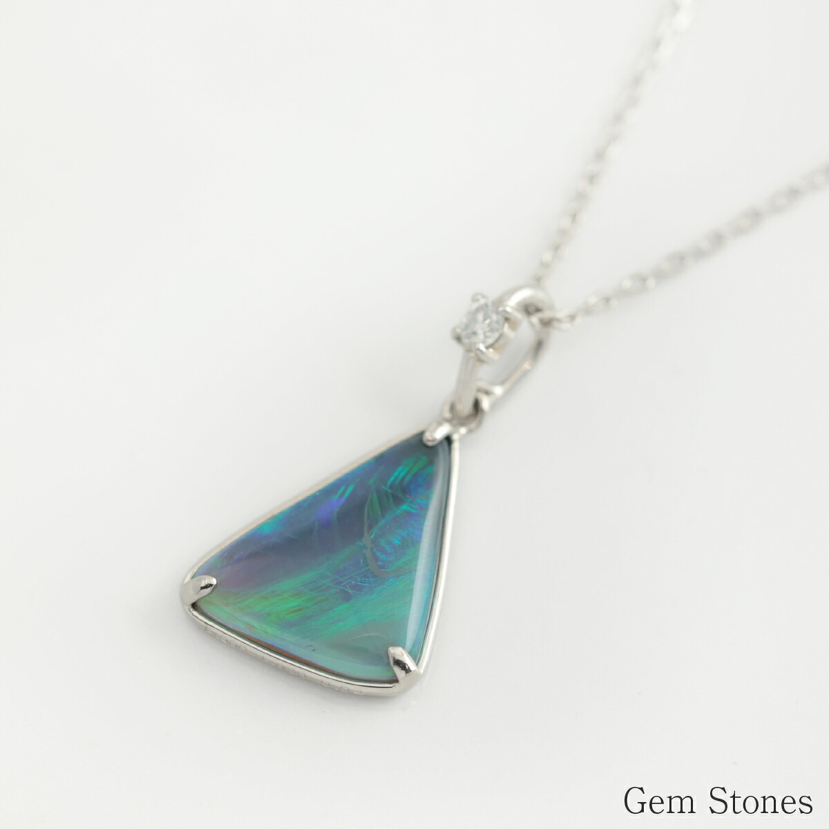 上質 ブラックオパール ネックレス 1.080ct ダイヤモンド プラチナ Pt900 ペンダント シンプル エレガント 上品 レディース 宝石 ダイヤ 一粒 一石 ジュエリー 10月 誕生石 プレゼント