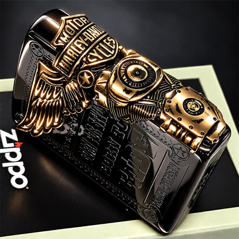 ジッポ ライター ハーレー ダビッドソン ZIPPO ブラック チタン加工 かっこいい 3面大型メタル イーグル HARLEY-DAVIDSON 日本国内限定モデル ジッポー ギフト
