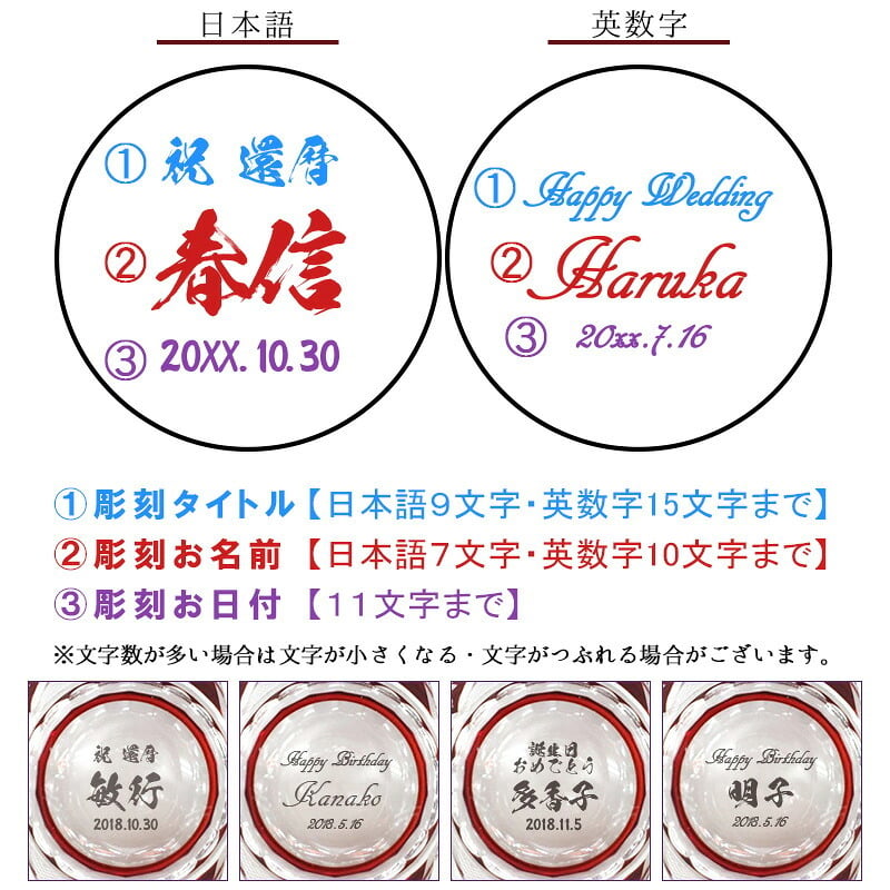 切子 キリコ 名入れ ペア 切子グラス 切り子 ロックグラス 冷酒 焼酎 水割り お湯割り 誕生日 プレゼント ギフト 記念 父の日 男性 女性 定年 退職 卒業