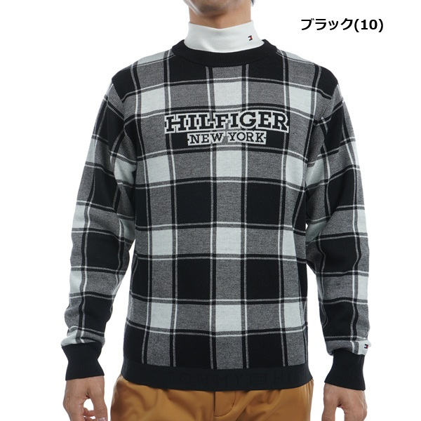 トミーヒルフィガー ゴルフ メンズ バッファローチェックジャカード クルーネックセーター TOMMY HILFIGER GOLF THMA478 秋冬モデル お誕生日祝い お祝い 記念品 お父さん 父の日 彼氏 男性 30代 40代 50代 60代  還暦祝い 敬老の日 人気プレゼント プレゼント