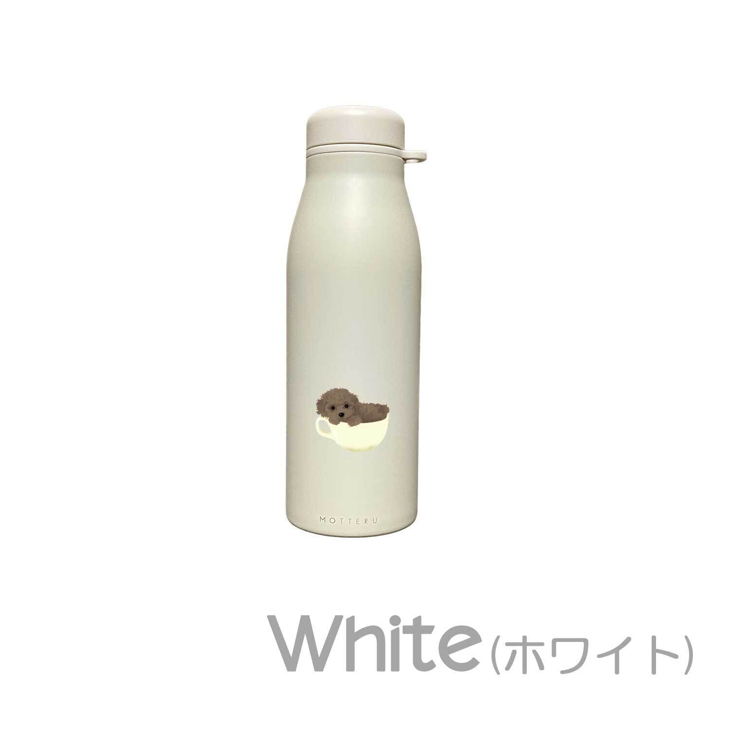 ティーカッププードル ショルダー ステンレスボトル 500ml 保温 保冷 ステンレス 真空 断熱 二重構造 水筒 マイボトル カラビナ ベルト ストラップ オリジナル プードル トイプードル トイプー 犬 ペット