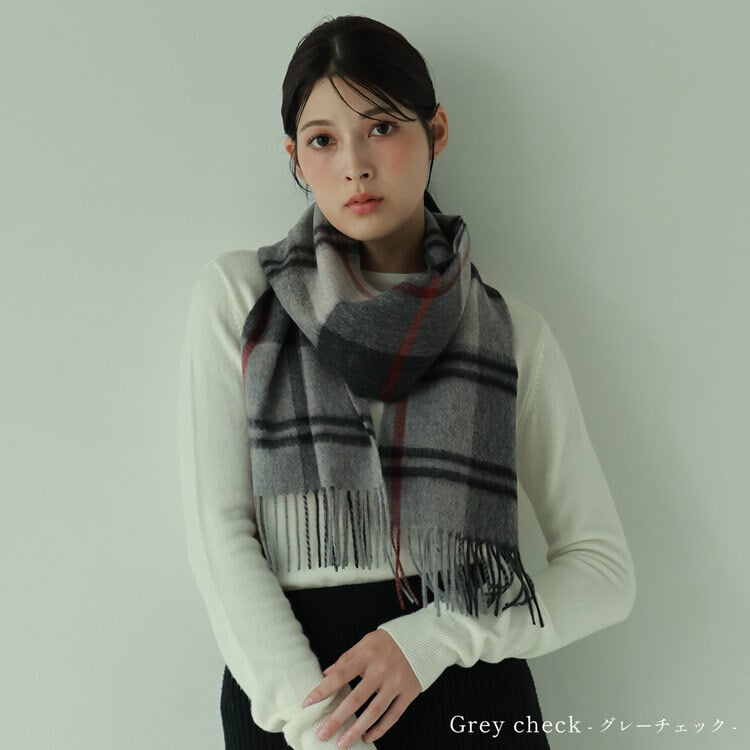 ＜刺繍納期注意＞カシミヤ マフラー レディース カシミヤ100% カシミヤマフラー 【ネコポスで送料無料】【名入れ刺繍可能】 レディースマフラー メンズ 厚手 無地 チェック 秋 冬 母 女性 ブランド ギフト プレゼント 24色 7F (02000014r)