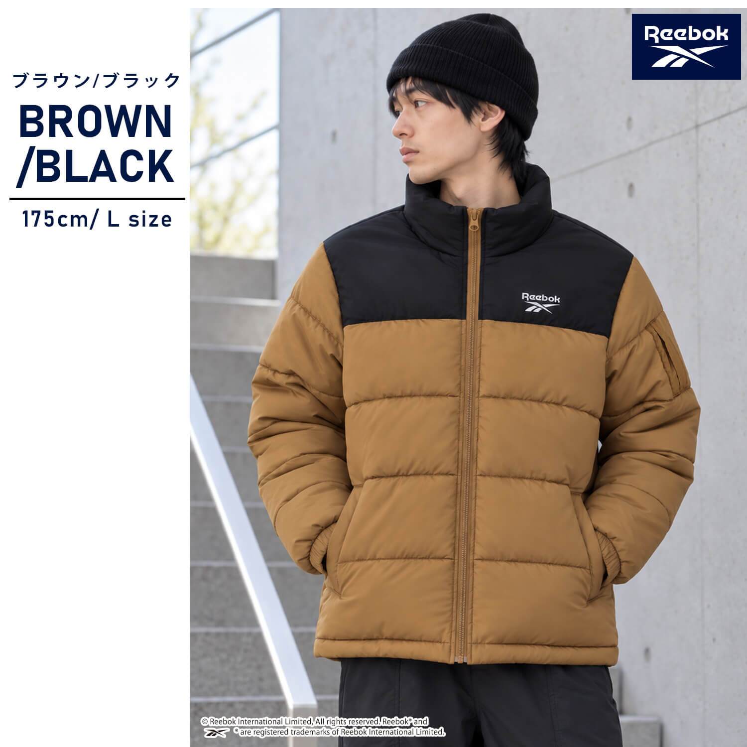 Reebok リーボック 中綿ジャケット メンズ 長袖 アウター スタンドカラー フルジップ  軽量 防寒 あたたかい ロゴ スポーツ ブランド 大きいサイズ ゆったり ユニセックス 大人 カジュアル アウター 春 秋 冬 M L LL 黒 別注 2026fw karlas