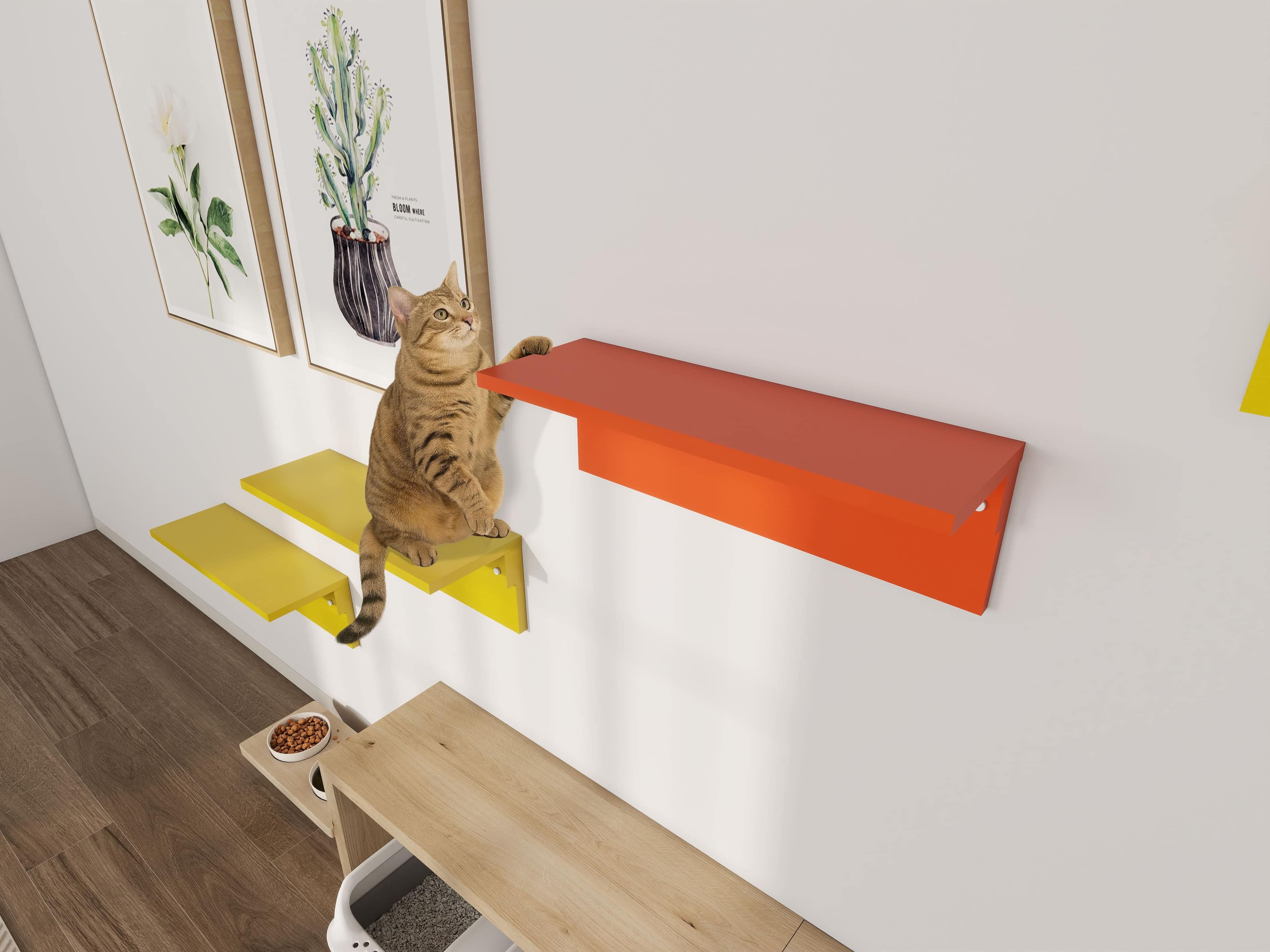 キャットウォーク 壁掛け 幅89.8cm 猫家具 日本製 完成品 arneco Board Walk L aino キャットタワー キャットステップ 壁面収納 猫用家具 多頭飼い 運動不足対策 ペット家具 猫用品 犬用品 省スペース リビング インテリア