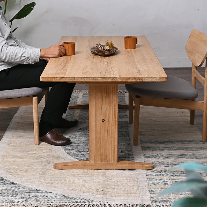 ダイニング家具 ダイニングテーブル 140cm ロータイプ テーブル単品 木製 チーク 無垢材 シンプル おしゃれ 北欧 ナチュラル インテリア テイスト 家具 レストラン カフェ