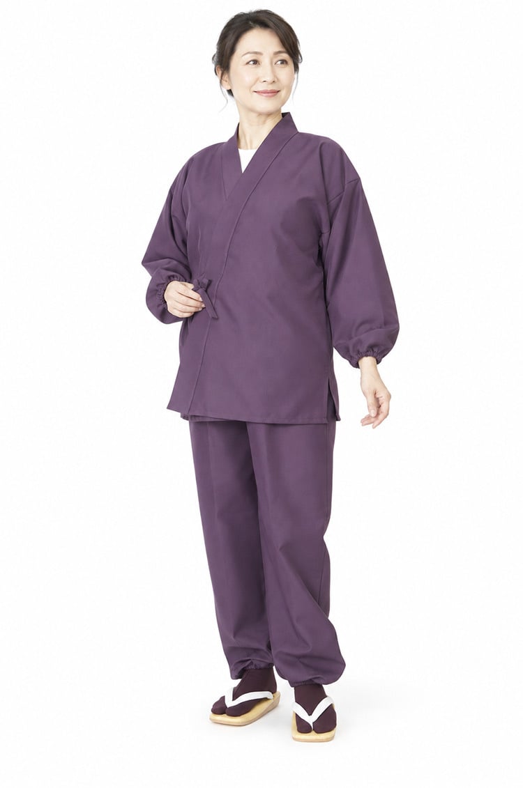 作務衣 女性 日本製 ストレッチツイル 婦人作務衣 さむえ 5037 S/M/L 母の日 プレゼント 女性 レディース 部屋着