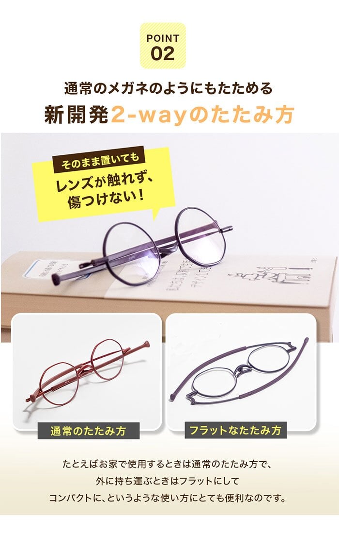 老眼鏡 おしゃれ 通販 日本製 リーディンググラス シニアグラス 首掛け ブルーライトカット 紫外線カット 薄型 折りたたみ 軽量グラス 2WAY 極薄 携帯用 コンパクト メニスカスレンズ 鼻に跡がつかない 男女兼用 ケース付 東海光学 スライシー