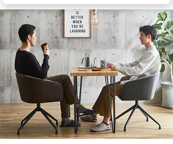 ダイニング家具 2人用 ダイニングテーブルセット カフェ風ダイニングテーブル 3点セット ダイニング3点セット ダイニングセット 2人掛け 2人用テーブル 回転式 ダイニングチェア2脚セット テーブル幅75cm 奥行56cm 高さ73cm