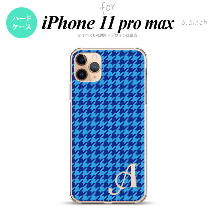 iPhone11ProMax iPhone11pro max スマホケース ハードケース 千鳥 格子 小 青 +アルファベット メンズ レディース nk-i11pm-904i