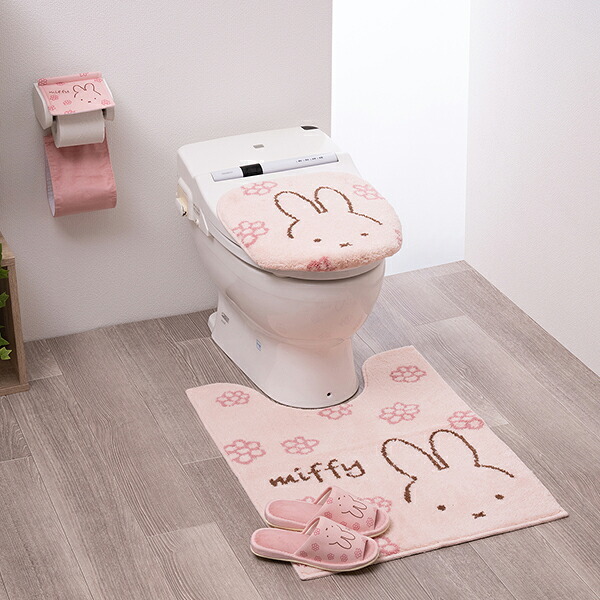 ミッフィー miffy ロングトイレマット ラインフラワー ピンク トイレ用品 送料込み