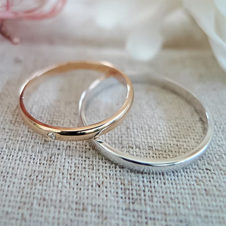 セミオーダー Lovers&Ring ペアリング 最高級 ダイヤモンド 付き 刻印対応 10金 or 18金 or プラチナ K10 K18 指輪 ペア リング お揃い レディース メンズ LSR0601DPK-WG ギフト 彼女 女性 彼氏 男性 妻 夫 プレゼント 指輪 誕生日 プレゼント 記念日  結婚指輪 マリッジリング 人気 ご褒美ジュエリー 彼女 ギフト バースデー