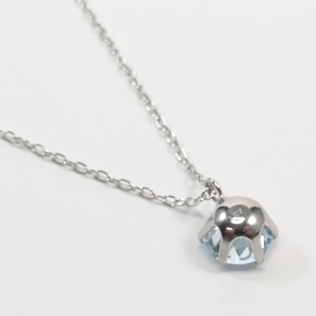 シルバー枠 ブルートパーズ一粒ペンダントネックレス 約1.0ct天然石 SILVER925小豆チェーン40cm 11月の誕生石【送料無料】【レディース,激安,特価,通販】