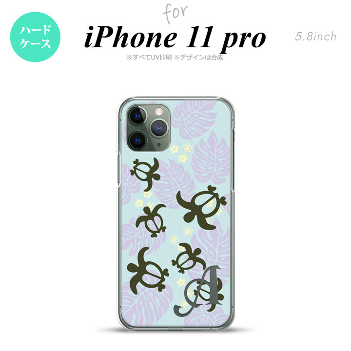 iPhone11Pro iPhone11 Pro スマホケース ハードケース ホヌ 小 青 +アルファベット メンズ レディース nk-i11p-1468i