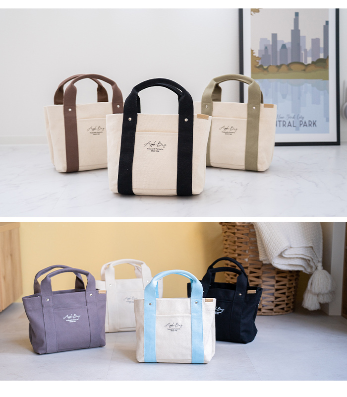 APPLEBAG アップルバッグ ミニトートバッグ レディース ミニバッグ ランチバッグ 3つ仕切り 帆布 キャンバス ママバッグ マザーズバッグ 整理整頓 通勤 通学 おしゃれ かわいい 母の日 ギフト ラッピング