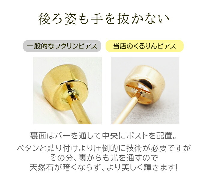 セカンドピアス つけっぱなし K18 K14 片耳 耳たぶ 明日が変わるキュービックジルコニア フクリン 金属アレルギー 【当店オリジナル】【全品1個ずつバラ売り】 プレゼント