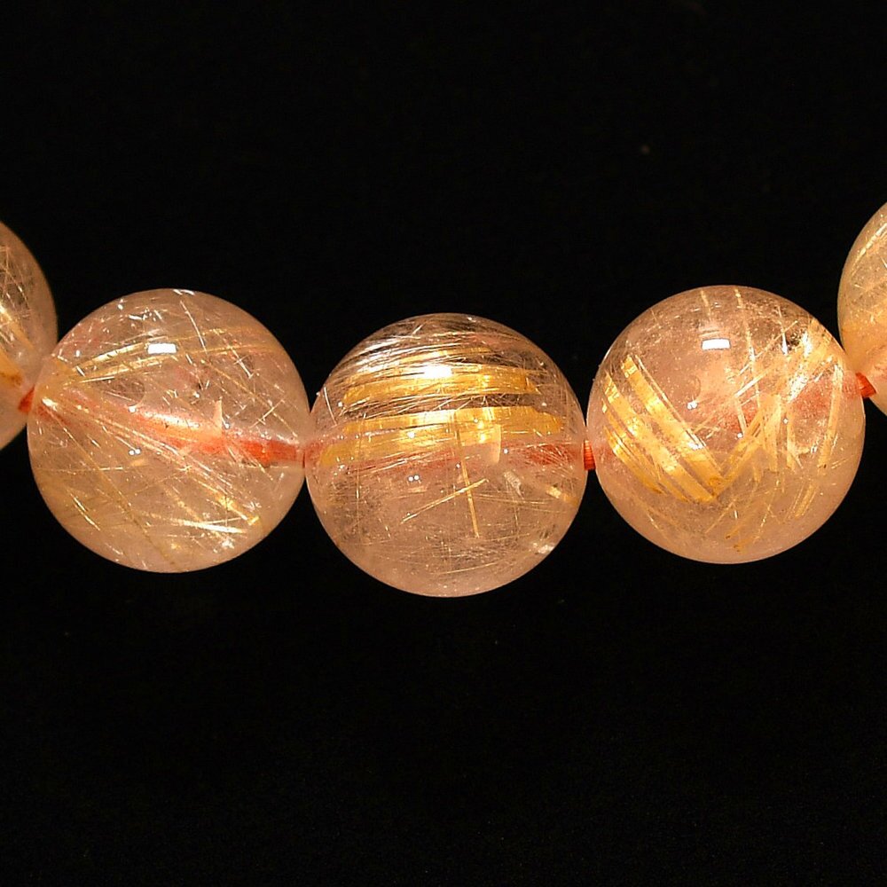 天然石ブレスレット【立体的に広がる黄金の風景】11mm ゴールドルチルクォーツ 一点物【GHB210】浄化発送 京海堂
