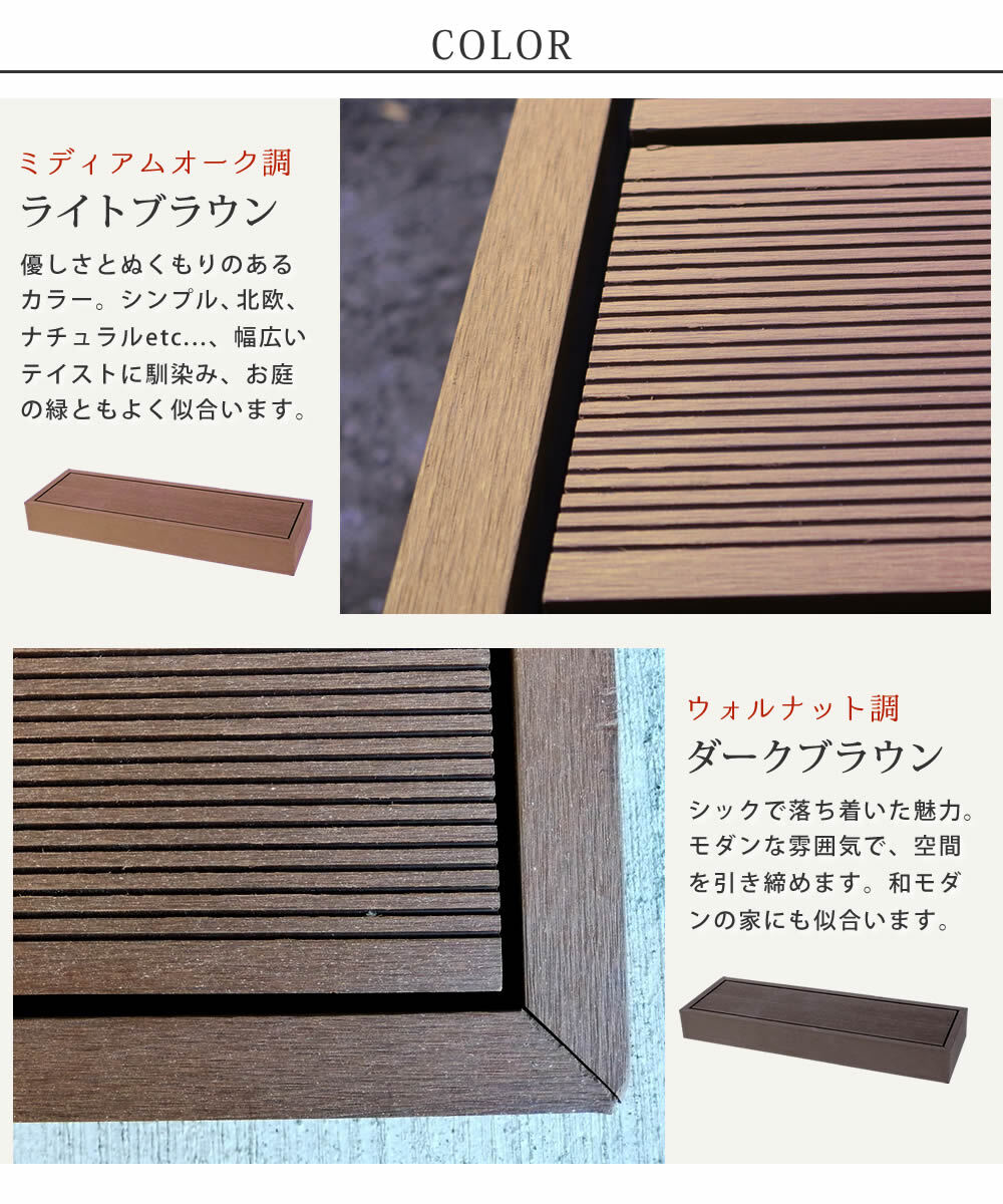 人工木ウッドデッキ ecofeel エコフィール ステップ 2台セット PWDE-STP90-2P