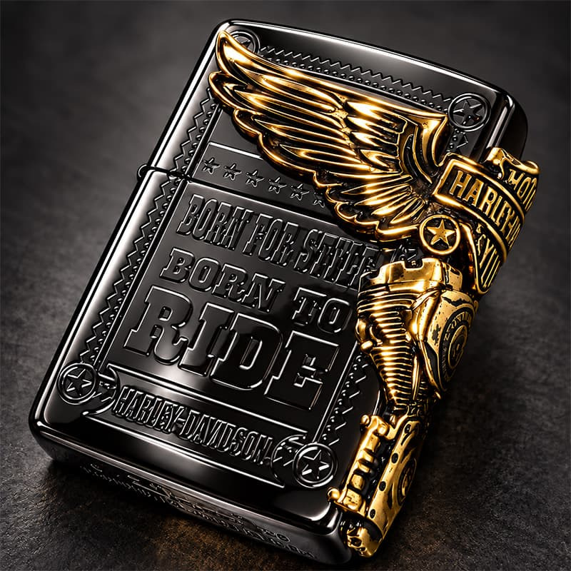 ジッポ ライター ハーレー ダビッドソン ZIPPO ブラック チタン加工 かっこいい 3面大型メタル イーグル HARLEY-DAVIDSON 日本国内限定モデル ジッポー ギフト