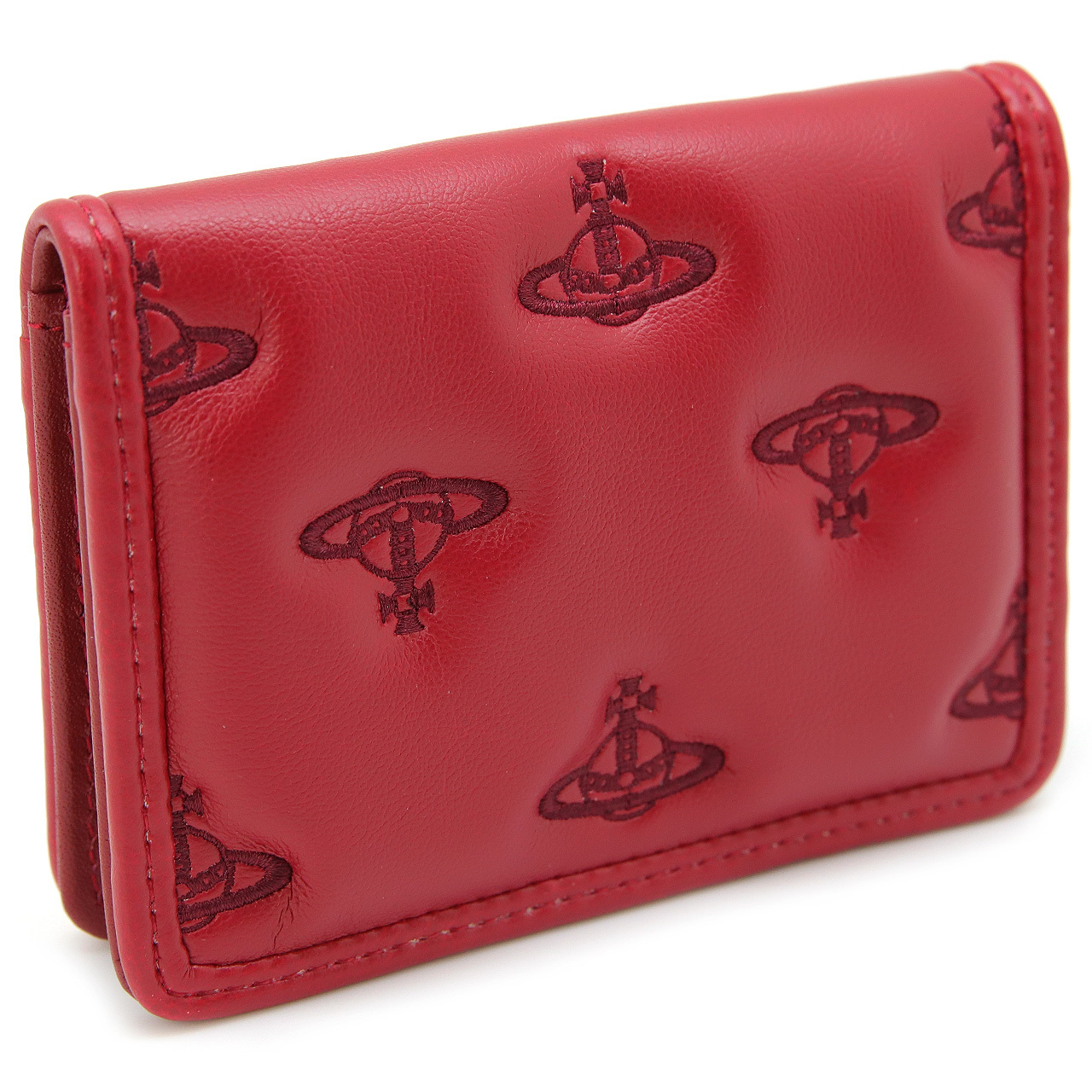 ヴィヴィアンウエストウッド カードケース カードホルダー レディース メンズ 男女兼用 パスケース Vivienne Westwood ヴィヴィアン マルチオーブ型押し レッド VW4299 (54020012W-S002K-H201) 【2026年秋冬モデル】 【ラッピング無料 誕生日 お祝い プレゼント ギフト 贈り物】