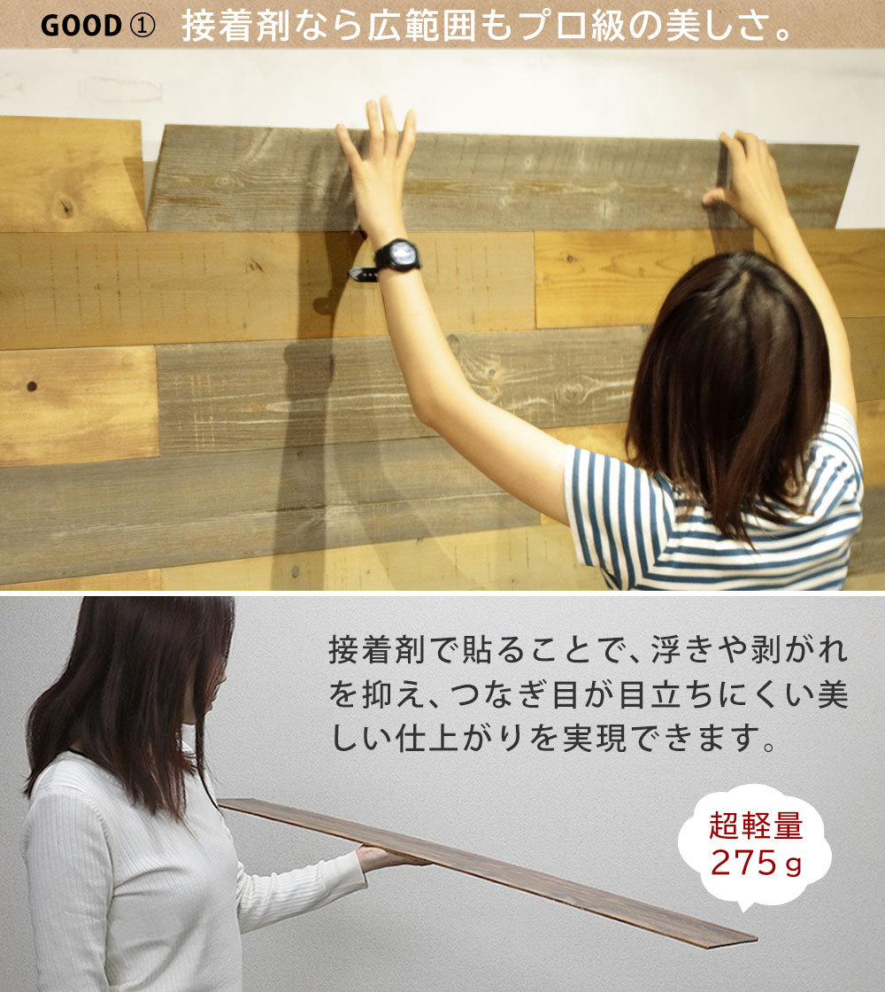 SOLIDECO -PRO- 壁に貼れる天然木パネル ブルックリン SLDCPR-P007 ソリデコ ウォールパネル 壁パネル ウッド タイル 1.66平米 3.32平米 6.64平米 装飾 壁材 内装 リフォーム