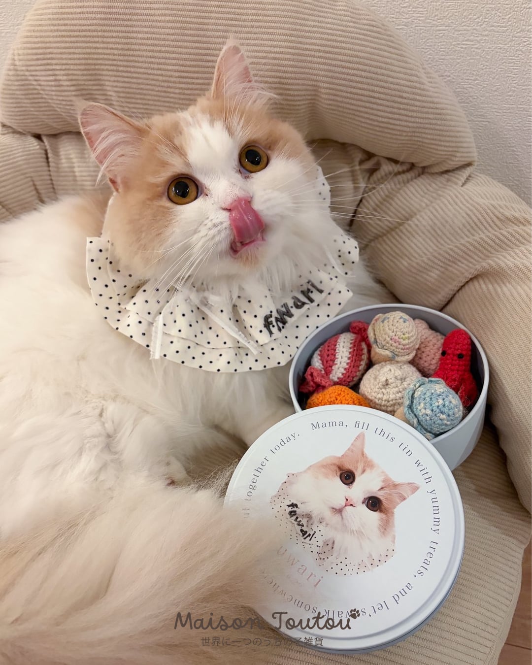 ペットのお写真で作るおやつ入れマルチ缶｜うちの子の写真で作るミニタオル 犬 猫 名入れ プチギフト【送料無料】ハンカチ ギフト お誕生日 母の日 父の日 敬老の日 還暦祝い クリスマスプレゼント
