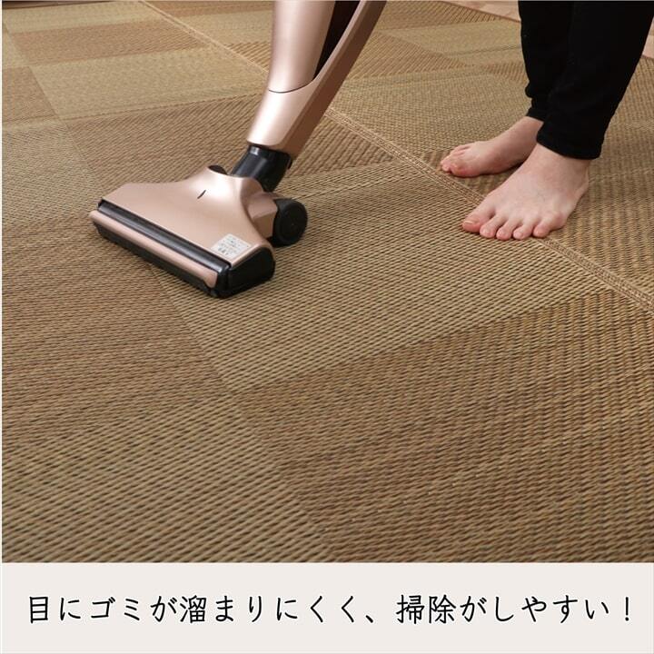 夏ラグ 夏用カーペット ラグ 長方形 国産 日本製 ナチュラルスタイル い草 消臭 抗菌防臭 滑り止め 防炎 市松 約140×200cm
