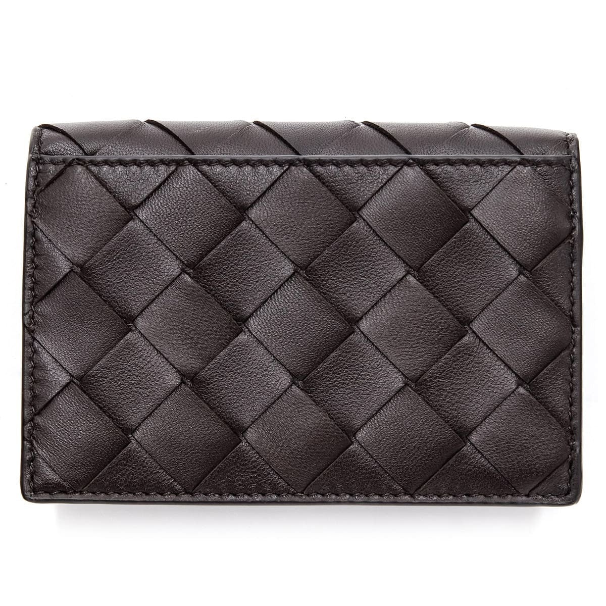 ボッテガヴェネタ BOTTEGA VENETA 名刺入れ カードケース イントレチャート フォンダン ブラウン 茶 メンズ レディース 本革 レザー スナップボタン ビジネス 593115 V3UH2 2132 ゴールド金具