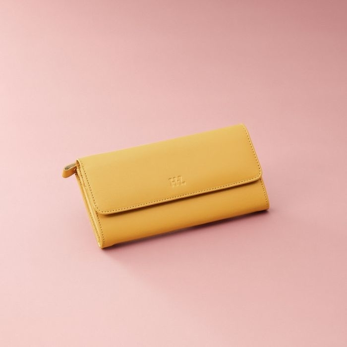 新品】H・L アッシュエル 黄色 二つ折りお財布 （レディース長財布 