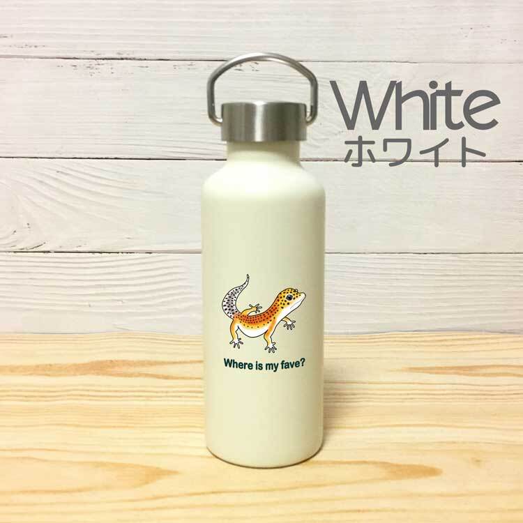 レオパ かわいい 取っ手付きマグボトル おしゃれ 290ml 保温 保冷 ステンレス マグボトル 取っ手付き 真空 断熱 二重構造 ボトル タンブラー 水筒 マイボトル オリジナル レオパードゲッコー ヒョウモントカゲモドキ トカゲ ペット 動物 アニマル