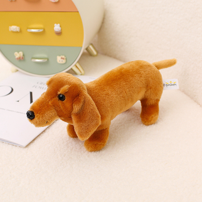 25CM ダックスフント いぬ 犬 ぬいぐるみ リアル 動物 アニマル ふわふわ かわいい 置物 インテリア 子供 おもちゃ ごっこ遊び 誕生日 プレゼント ギフト 癒し