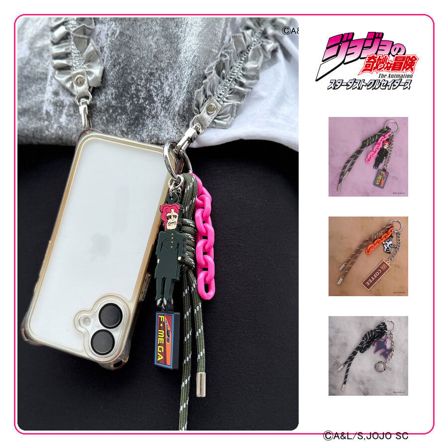 outdoor products ジョジョの奇妙な冒険 パラコードキーホルダー キーホルダー ストラップ レディース メンズ ギフト プレゼント ブラック jo06 ODJO40