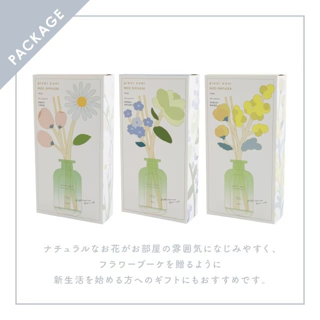 【ラッピング付き】リードディフューザー スティック おしゃれ アロマディフューザー ルームフレグランス 木製リード 花 北欧インテリア 草花モチーフ 芳香剤 インテリア 香り ボタニカル 雑貨 新生活 プチギフト プレゼント リビング