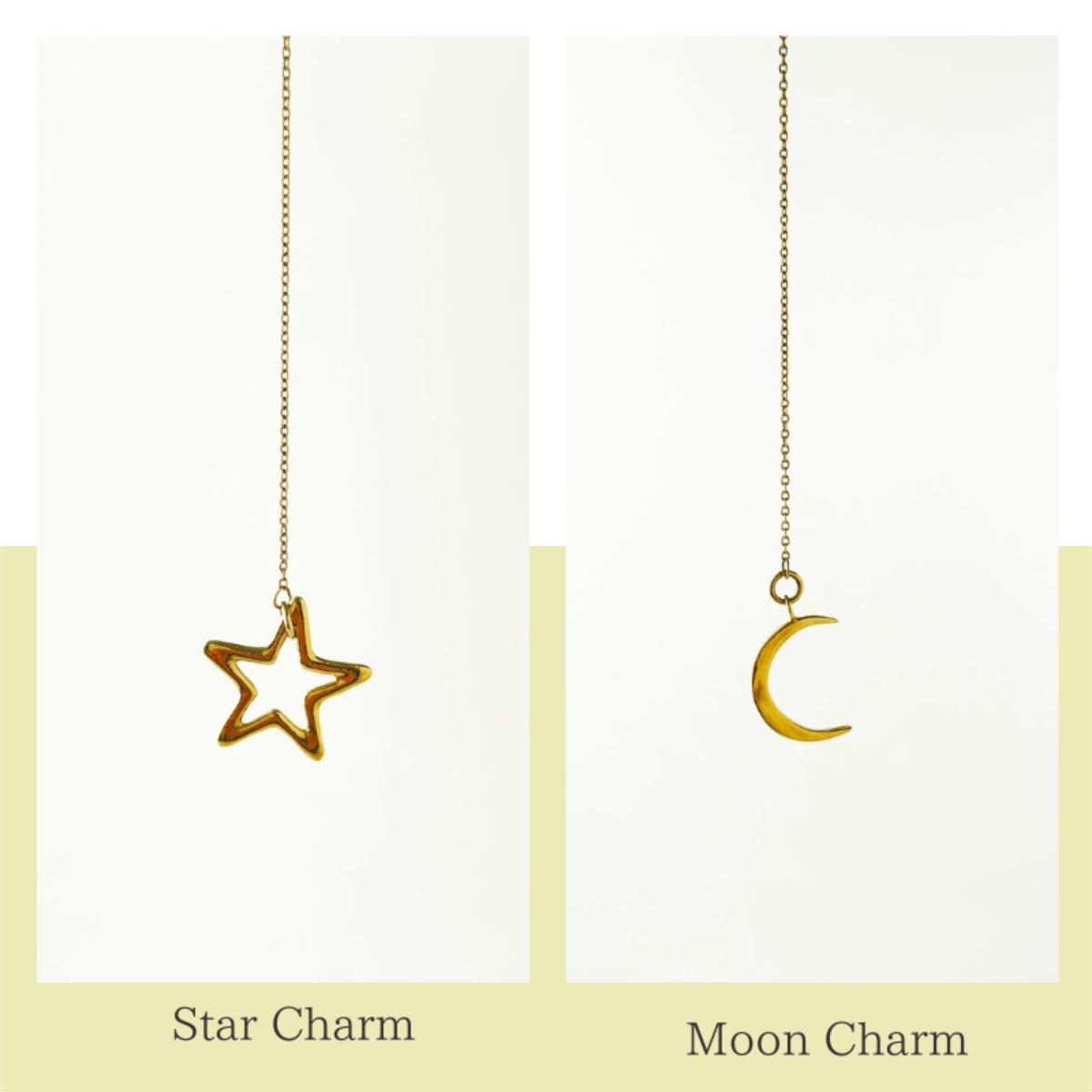 英国製 ハンドメイド 星と月 ゴールドネックレス レディース ラリエット 18Kゴールドプレーティング 上品 誕生日 記念日 ギフト
