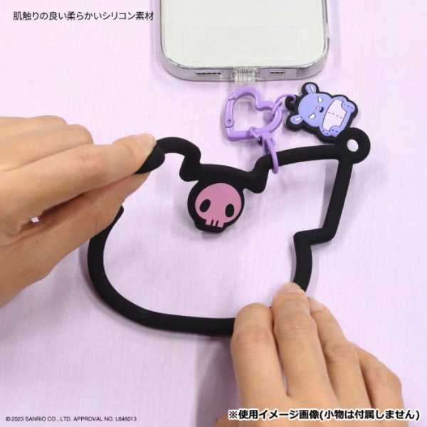 サンリオ マルチリングプラス クロミ KU シリコンブレスレット スマホ ストラップ 落下防止 リング カラビナ おしゃれ かわいい キャラクター グッズ 雑貨 携帯 アクセサリー サンリオ正規ライセンス品