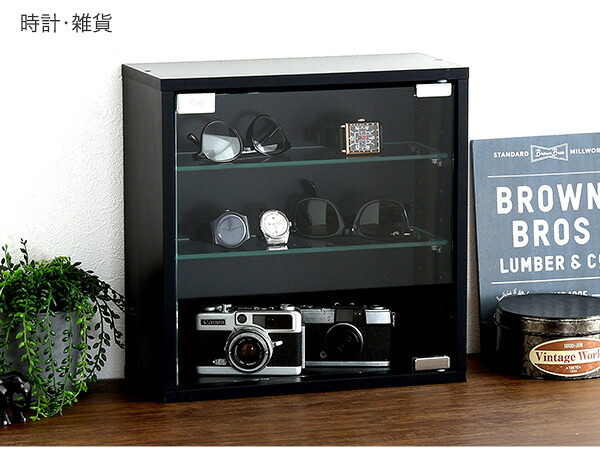 推し活 棚 推し活収納 コレクションキューブラック 浅型タイプ QCLR-S14--BK ブラック 浅型 ホームテイスト コレクション キューブラック アイドル フィギュア アクスタ トレカ ガラス扉 展示 キューブ 新生活