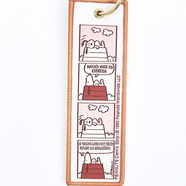 スヌーピー 織りキーホルダー レッド コミック Myselect SNOOPY