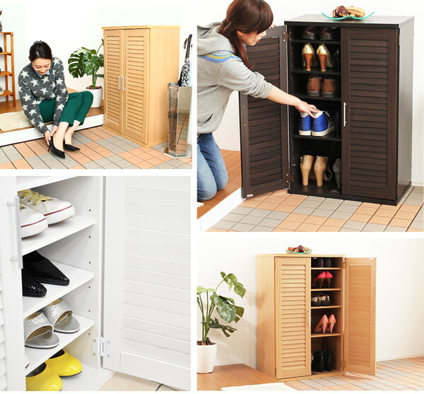 収納家具 ラック ルーバー式シューズボックス幅60cm SLB-9060-1--DBR ダークブラウン 単品 ホームテイスト ルーバーシューズボックス 玄関収納 下駄箱 幅60cm シューズ 靴箱