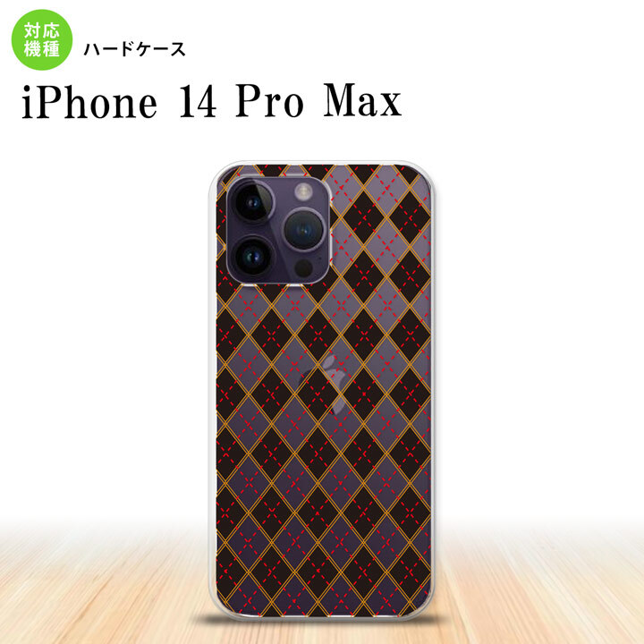 iPhone14 ProMax iPhone14 Pro Max スマホケース 背面ケース ハードケース アーガイル クリア 黒 2022年 9月発売 nk-i14pm-1402