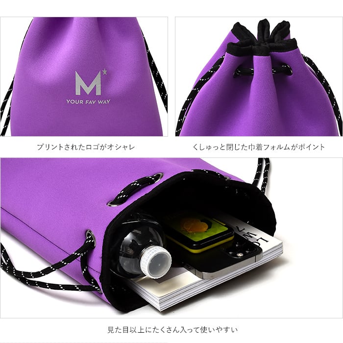 MIKASASTAR 巾着ポーチ 小物入れ ハンドバッグ レディース キッズ ポリエステル スポーティー カジュアル キュート プレゼント