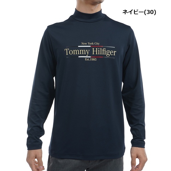 トミーヒルフィガー ゴルフ メンズ フロントロゴ 長袖モックネックシャツ TOMMY HILFIGER GOLF THMA465 秋冬モデル お誕生日祝い お祝い 記念品 お父さん 父の日 彼氏 男性 30代 40代 50代 60代  還暦祝い 敬老の日 人気プレゼント プレゼント