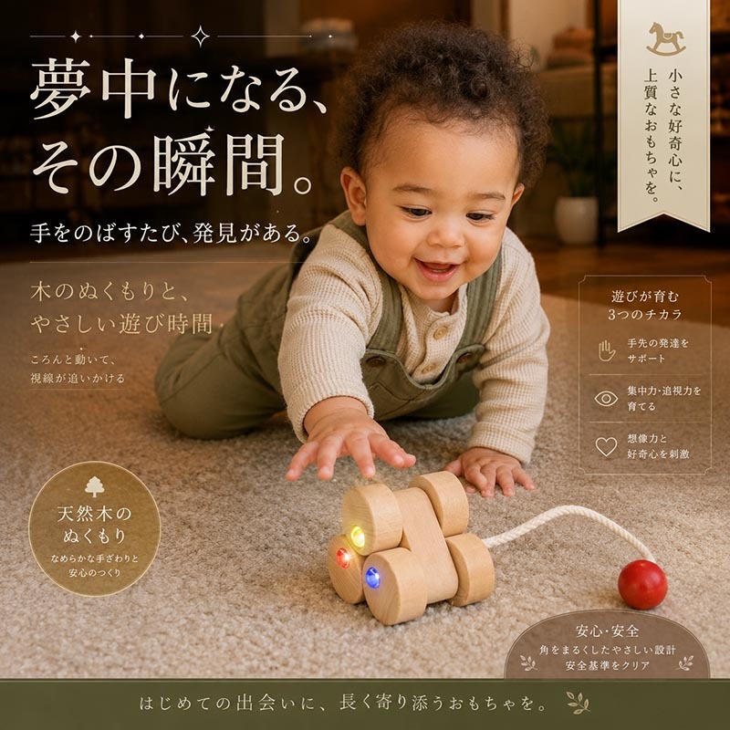 [日本製安心おもちゃ]　六隣車s赤ちゃんバージョン  日本グッドトイ受賞 　[綺麗な木のおもちゃ 日本グッド・トイ委員会選定おもちゃ 知育玩具 1歳 2歳 3歳 4歳 5歳 6歳 7歳 8歳 幼児子供～高齢者 小学生 誕生日ギフト～出産祝いにお薦め♪ 玩具 こま コマ 日本製 色かわり 色変わり がわり 親子 木育 家族 ]