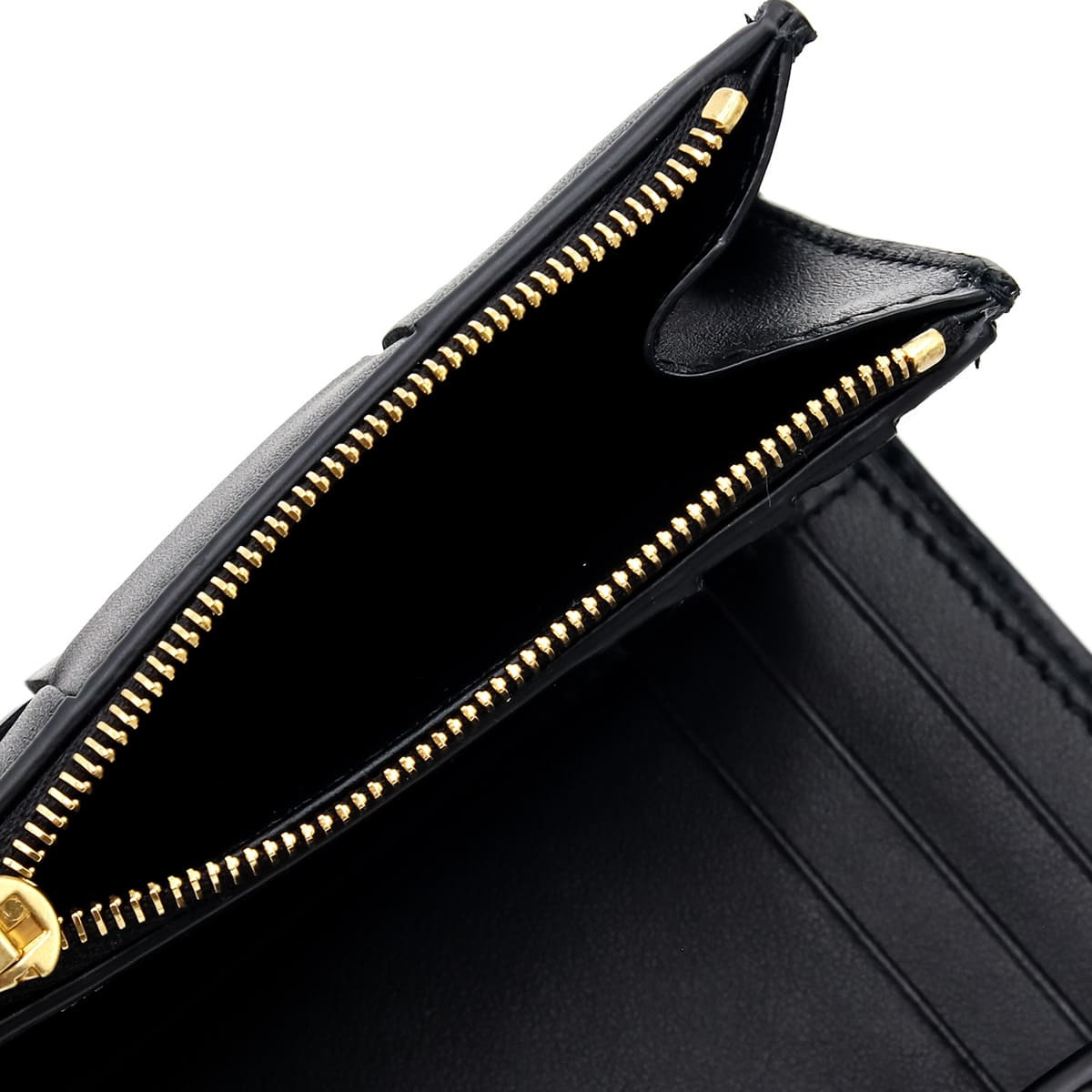 選べる2色 ボッテガヴェネタ BOTTEGA VENETA 三つ折り財布 レディース メンズ マキシイントレチャート 本革 ミニ財布 小銭入れ付き ブラック トープグレー カード6枚 750245 V3UO1