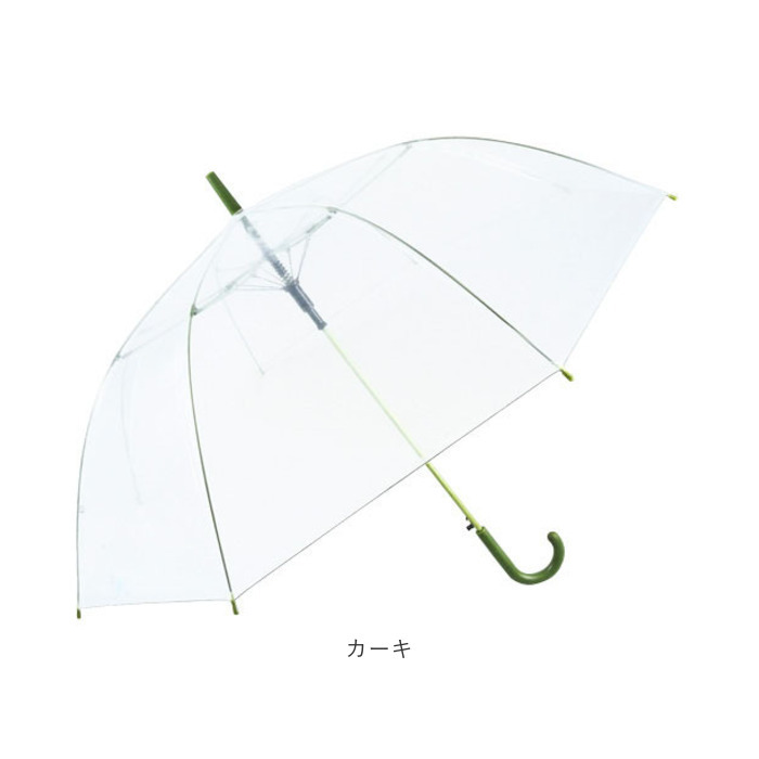 ビニール傘 65cm 通販 傘 透明 長傘 ジャンプ傘 透明傘 雨傘 かさ レディース メンズ 大きめ ジャンプ おしゃれ シンプル カラー グラスファイバー骨 滑り止めゴム付き POE 2985 男女兼用雨傘