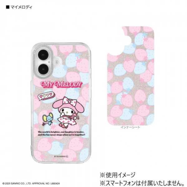 iPhone 16e ケース サンリオ キャラクターズ マイメロディ クリア カバー TPU 耐衝撃 カメラ保護 ストラップホール付き インナーシート付 かわいい おしゃれ サンリオ正規ライセンス品