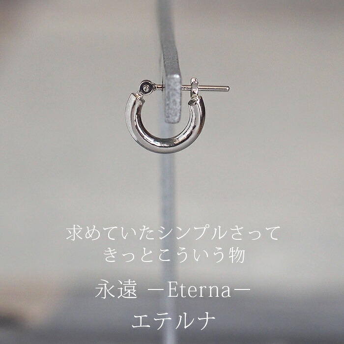 【ジュエリーの町 山梨甲府製】プラチナ フープピアス 細い 小さい PT900 幅2mm×直径10mm アレルギー対応  日本製 品質保証書 おすすめ 片耳 1個 かわいい