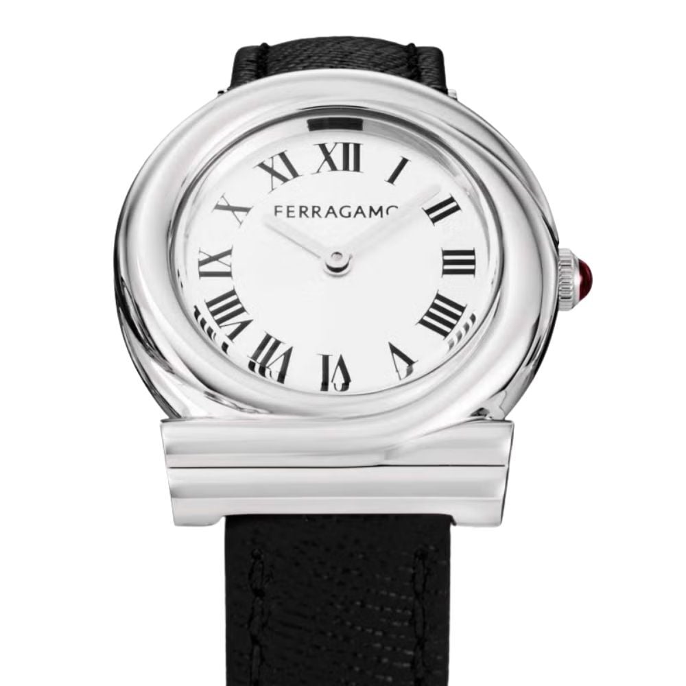 フェラガモ 腕時計 レディース ガンチーニ ツイステッド 1本限り シルバー ブラック レザー 32mm FERRAGAMO GANCINI TWISTED スイス製 サファイアガラス プレゼント ギフト 成人 卒業 入学