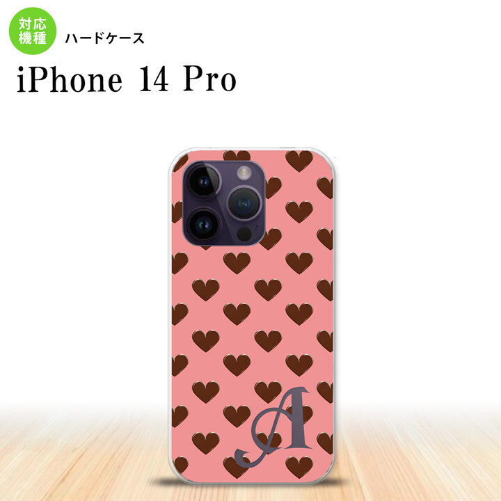 iPhone14 Pro iPhone14 Pro スマホケース 背面ケース ハードケース ハート B ピンク +アルファベット 2022年 9月発売 nk-i14p-173i